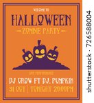 poster style halloween theme... | Shutterstock .eps vector #726588004
