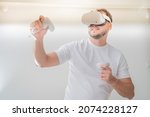 Man Wearing Virtual Reality Vr...