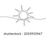 continuous line sun art. single ... | Shutterstock .eps vector #2033953967