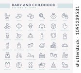 baby icons with inscriptions.... | Shutterstock .eps vector #1095239531