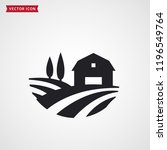 farm symbol with barn  trees... | Shutterstock .eps vector #1196549764