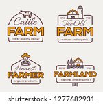 farm logos set for dairy... | Shutterstock .eps vector #1277682931