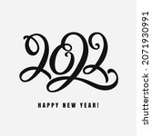 2022 lettering. happy new year... | Shutterstock .eps vector #2071930991