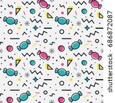 colorful seamless pattern with... | Shutterstock .eps vector #686872087