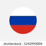 russia flag in circle shape in...