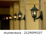 lamp light on the wall. vintage ... | Shutterstock . vector #2129099237