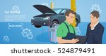 banner of auto mechanic service.... | Shutterstock .eps vector #524879491