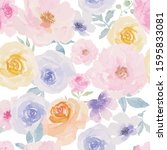 seamless floral pattern with... | Shutterstock .eps vector #1595833081