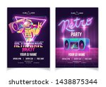 retrowave music party in... | Shutterstock .eps vector #1438875344