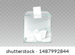 square glass ballot box filled... | Shutterstock .eps vector #1487992844