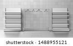 two heavy racks with empty... | Shutterstock .eps vector #1488955121