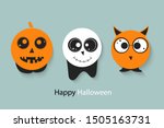 set of halloween pumpkins ... | Shutterstock .eps vector #1505163731