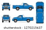 Blue Pickup Truck Vector Mockup ...