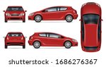 red hatchback car vector mockup ... | Shutterstock .eps vector #1686276367
