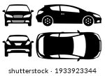 hatchback car silhouette on... | Shutterstock .eps vector #1933923344
