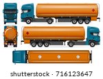 Truck With Fuel Tank Vector...