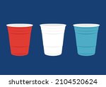Party Cup Isolated On Red...