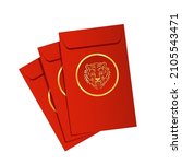 chinese reward. red paper pack. ... | Shutterstock .eps vector #2105543471