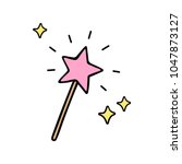 pink star shaped magic wand... | Shutterstock .eps vector #1047873127