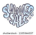 lettering in heart   summer... | Shutterstock .eps vector #1105366337