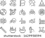 coronavirus line icon set.... | Shutterstock .eps vector #1629958594