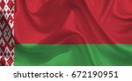 waving flag of the belarus.... | Shutterstock . vector #672190951