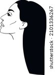 female face line art. vector... | Shutterstock .eps vector #2101336267