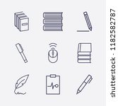 outline 9 writing icon set.... | Shutterstock .eps vector #1182582787