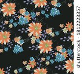 seamless pattern with daisy... | Shutterstock .eps vector #1812223357