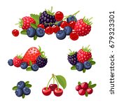 Set Of Colorful Cartoon Berries ...