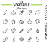 vegetable line icon set  food... | Shutterstock .eps vector #657739477