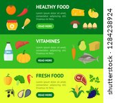 cartoon healthy food signs... | Shutterstock .eps vector #1284238924