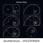 golden ratio sign thin line set ... | Shutterstock .eps vector #1922359604