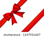 red realistic gift bow with... | Shutterstock .eps vector #1247931607