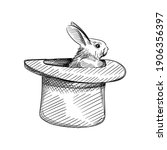 hand drawn sketch of rabbit in... | Shutterstock .eps vector #1906356397