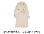 Women's trench coat on a white background