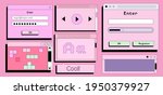set of flat retrowave ui and ux ... | Shutterstock .eps vector #1950379927