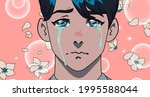crying black haired young man... | Shutterstock .eps vector #1995588044