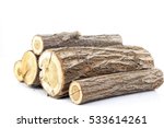 Pine Logs On White Background....