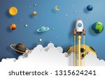 paper art style of rocket... | Shutterstock .eps vector #1315624241