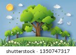 paper art and craft style of... | Shutterstock .eps vector #1350747317