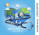 world heart day concept  family ... | Shutterstock .eps vector #1505148704