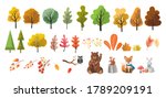 set of trees  flowers  and... | Shutterstock .eps vector #1789209191