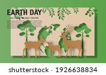 earth day  a landscape of deer... | Shutterstock .eps vector #1926638834