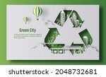 recycle symbol  many people... | Shutterstock .eps vector #2048732681