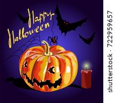 pumpkin halloween. vector... | Shutterstock .eps vector #722959657