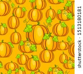 yellow pumpkins with green... | Shutterstock . vector #1513180181