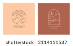 vector linear boho emblems with ... | Shutterstock .eps vector #2114111537