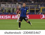 Small photo of Italy, Milan, may 16 2023: Lautaro Martinez (FC Inter striker) pressing in front court in the first half during soccer game FC Inter vs AC Milan, SF 2nd leg UCL 2022-2023 San Siro stadium