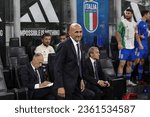 Small photo of Italy, Milan, september 12 2023: Luciano Spalletti (Italy manager) walks in the bench prior to kick-off during soccer game Italy vs Ukraine, European Qualifiers EURO2024 San Siro Stadium